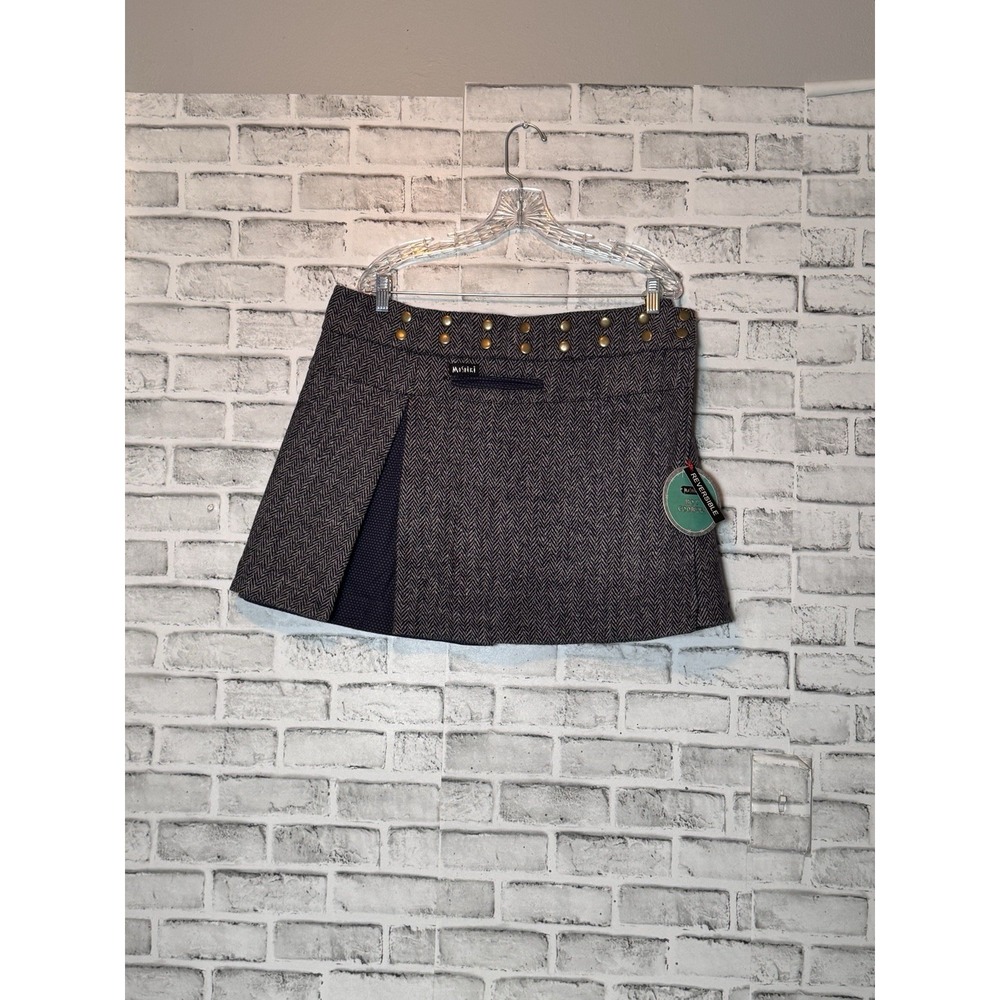 Moshiki Women's Tweed 100% Cotton Wool  Skirt One Size Reversible New With Tags‎